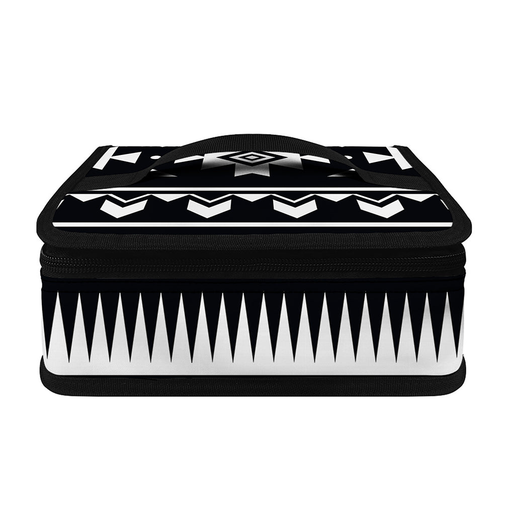 Black And White Aztec Pattern Print Small Lunch Bag