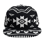 Black And White Aztec Pattern Print Snapback Cap