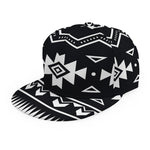 Black And White Aztec Pattern Print Snapback Cap