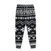 Black And White Aztec Pattern Print Sweatpants