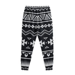 Black And White Aztec Pattern Print Sweatpants