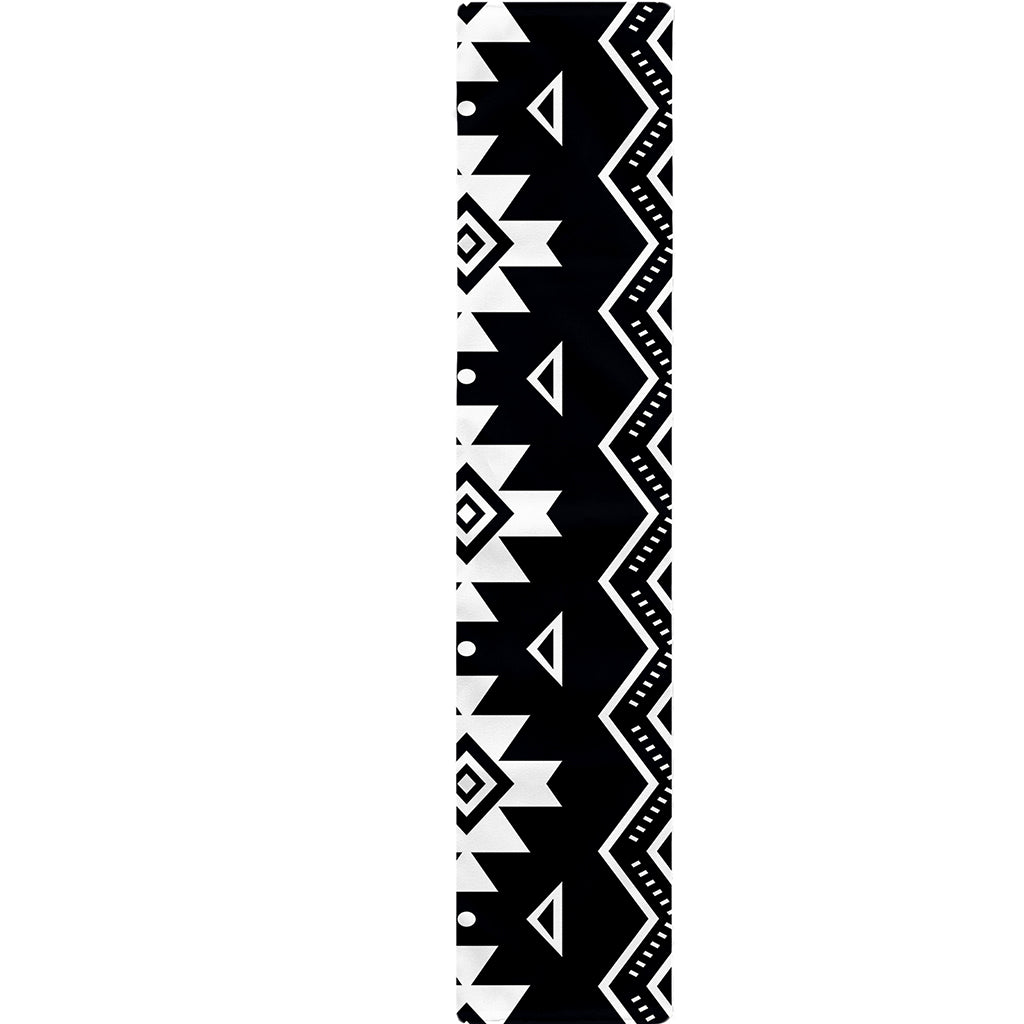 Black And White Aztec Pattern Print Table Runner