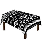 Black And White Aztec Pattern Print Tablecloth