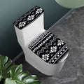 Black And White Aztec Pattern Print Toilet Lid And Tank Cover Set