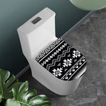 Black And White Aztec Pattern Print Toilet Lid Cover