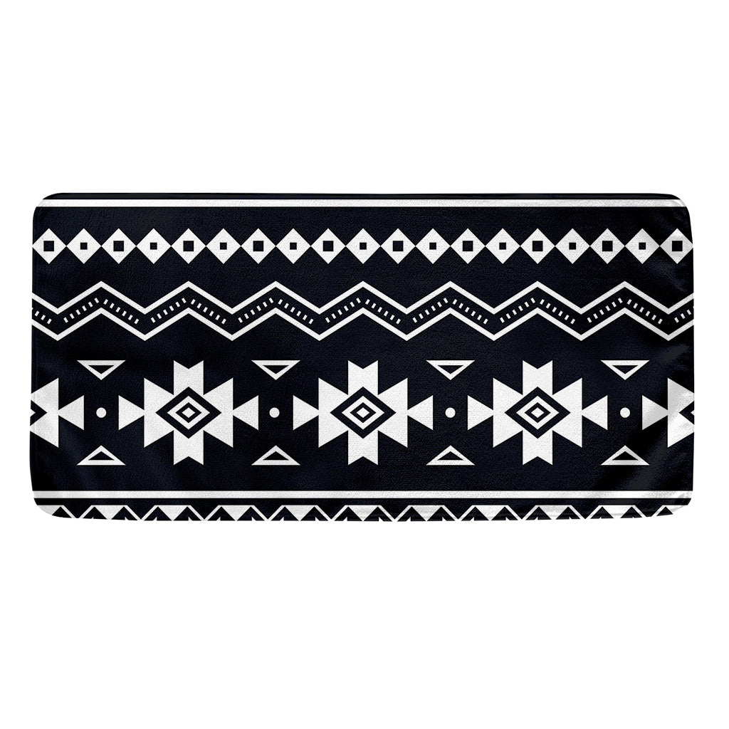 Black And White Aztec Pattern Print Towel