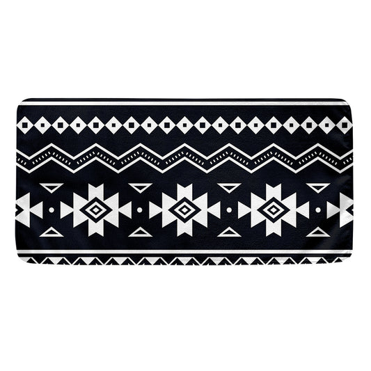 Black And White Aztec Pattern Print Towel
