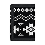 Black And White Aztec Pattern Print Trifold Wallet