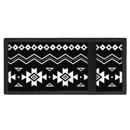 Black And White Aztec Pattern Print Trifold Wallet