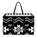 Black And White Aztec Pattern Print Utility Tote Bag
