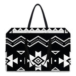 Black And White Aztec Pattern Print Utility Tote Bag