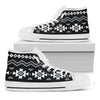 Black And White Aztec Pattern Print White High Top Sneakers