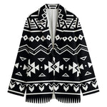 Black And White Aztec Pattern Print Women's Blazer