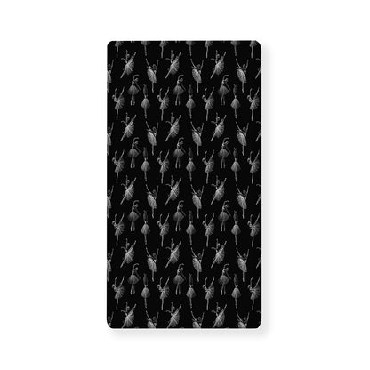 Black And White Ballet Pattern Print Baby Crib Sheet