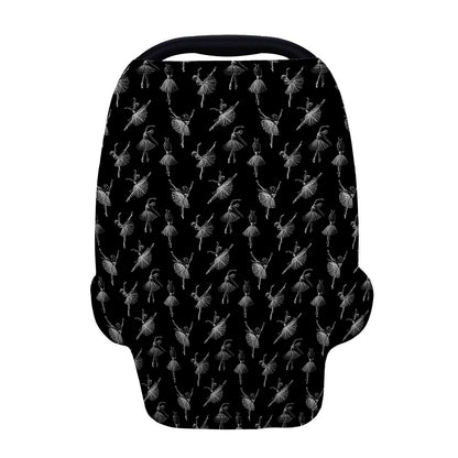 Black And White Ballet Pattern Print Baby Seat Cover