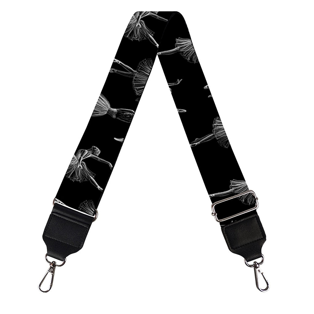 Black And White Ballet Pattern Print Bag Strap