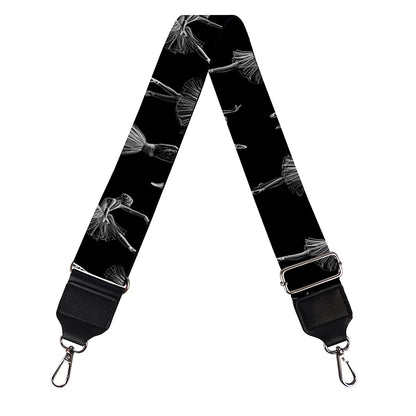Black And White Ballet Pattern Print Bag Strap
