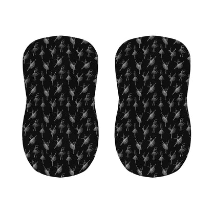 Black And White Ballet Pattern Print Bar Stool Covers