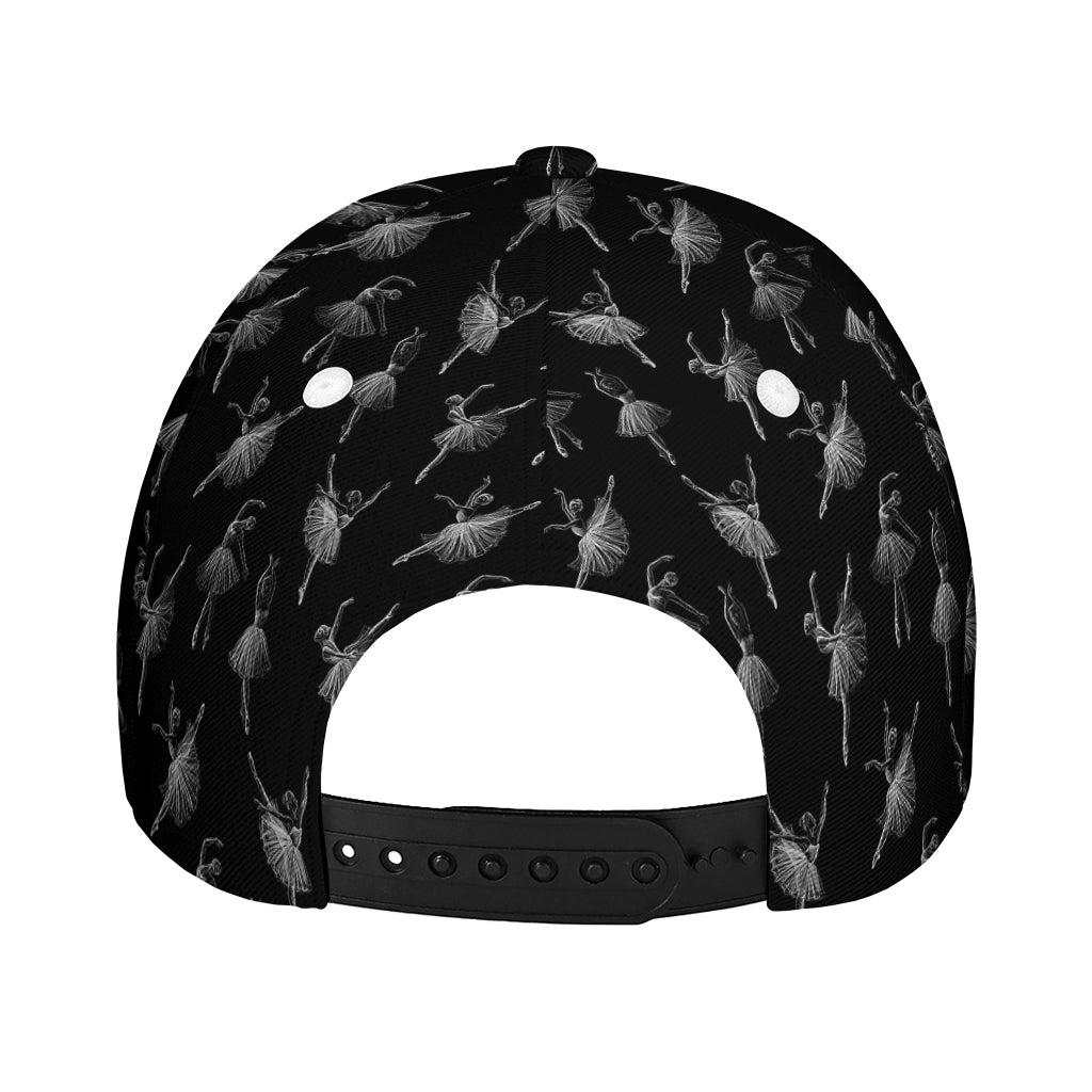 Black And White Ballet Pattern Print Baseball Cap