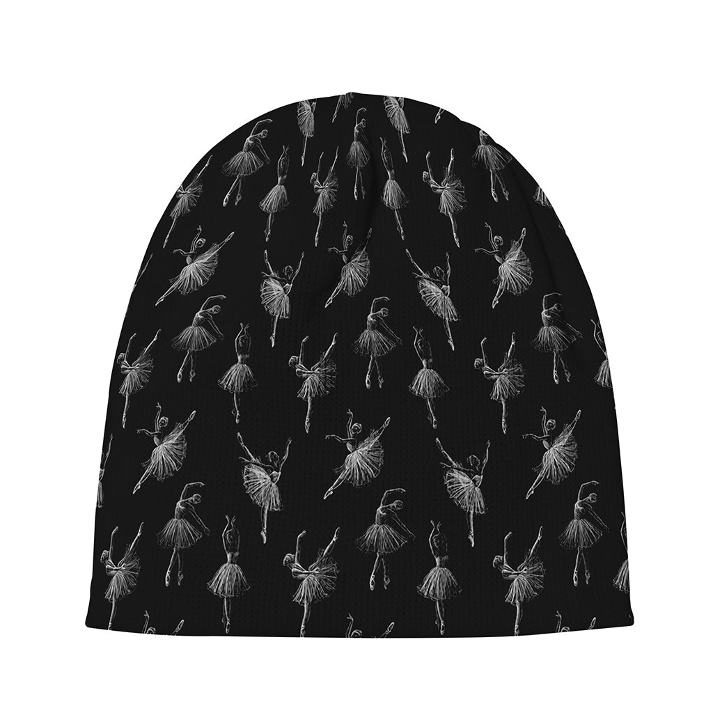 Black And White Ballet Pattern Print Beanie