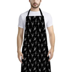 Black And White Ballet Pattern Print Bib Apron With Pocket