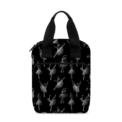 Black And White Ballet Pattern Print Bible Tote Bag