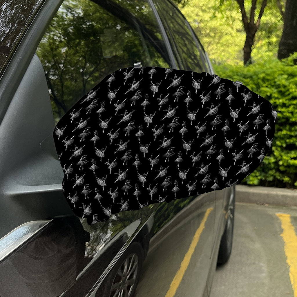 Black And White Ballet Pattern Print Car Side Mirror Covers