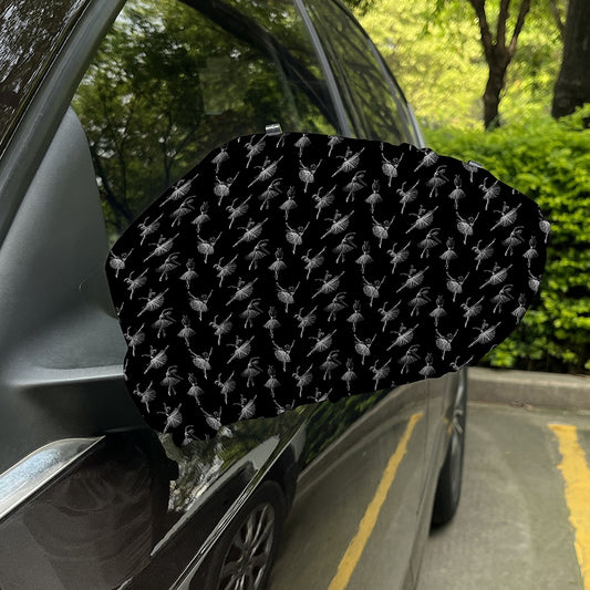 Black And White Ballet Pattern Print Car Side Mirror Covers