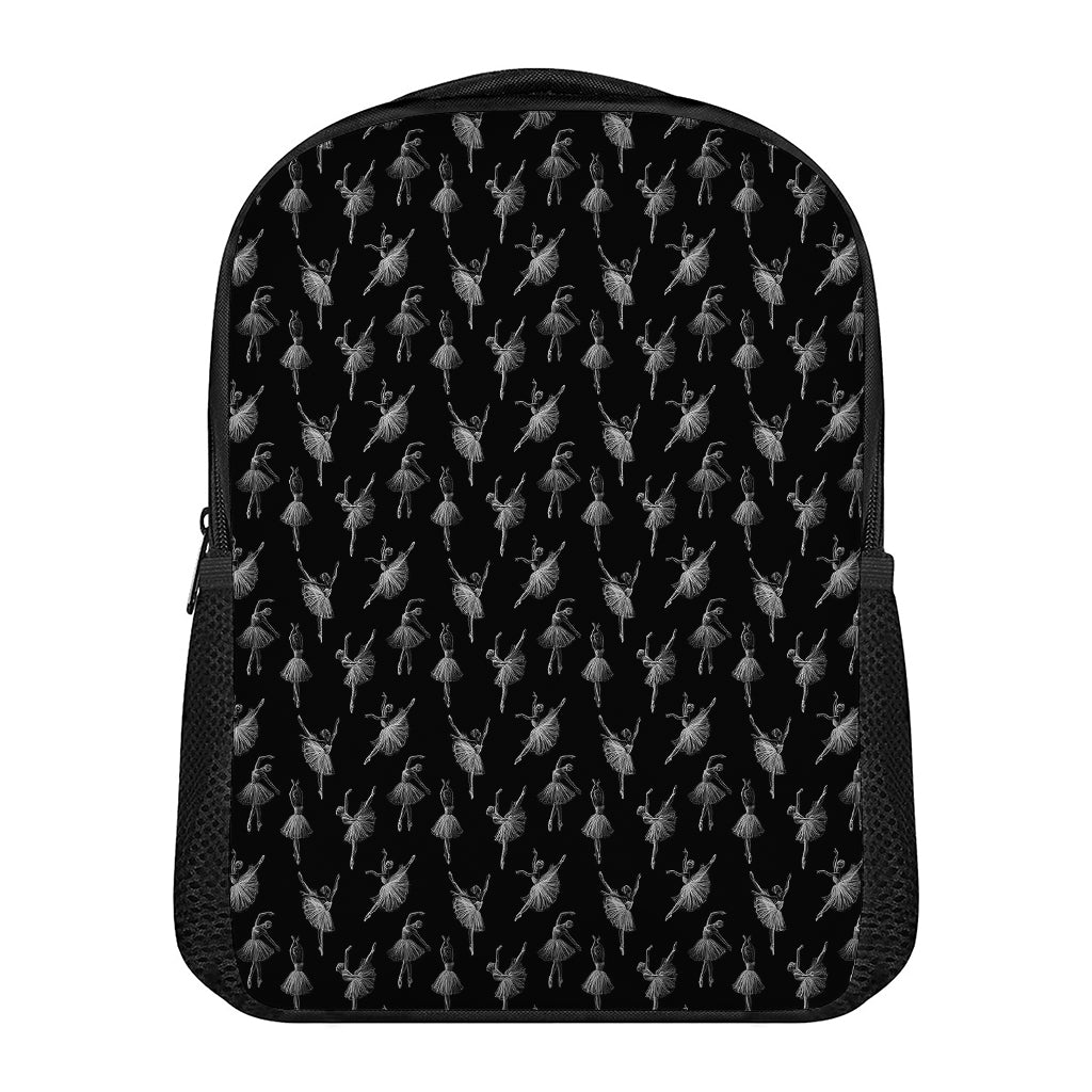 Black And White Ballet Pattern Print Casual Backpack