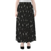 Black And White Ballet Pattern Print Chiffon Maxi Skirt