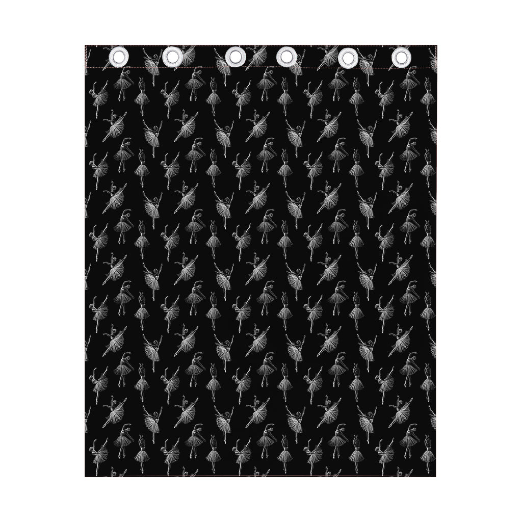 Black And White Ballet Pattern Print Curtain