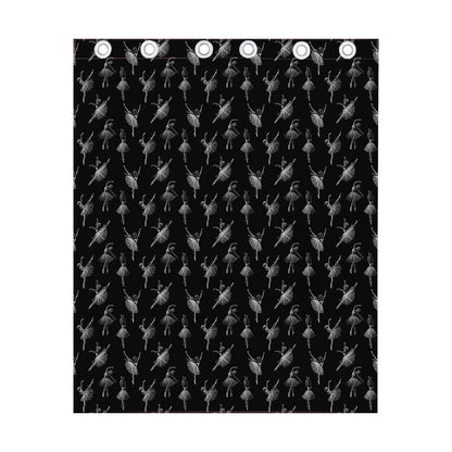 Black And White Ballet Pattern Print Curtain