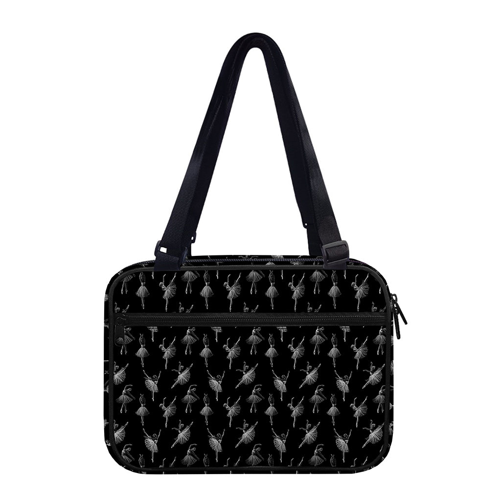 Black And White Ballet Pattern Print Double Strap Bible Bag