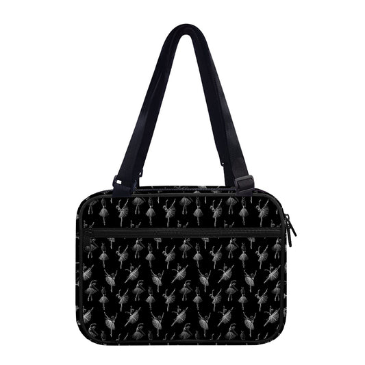 Black And White Ballet Pattern Print Double Strap Bible Bag