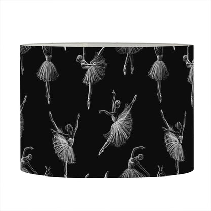 Black And White Ballet Pattern Print Drum Lamp Shade