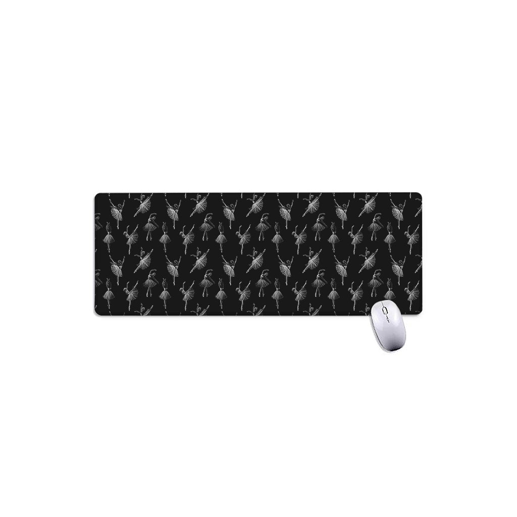 Black And White Ballet Pattern Print Extended Mouse Pad