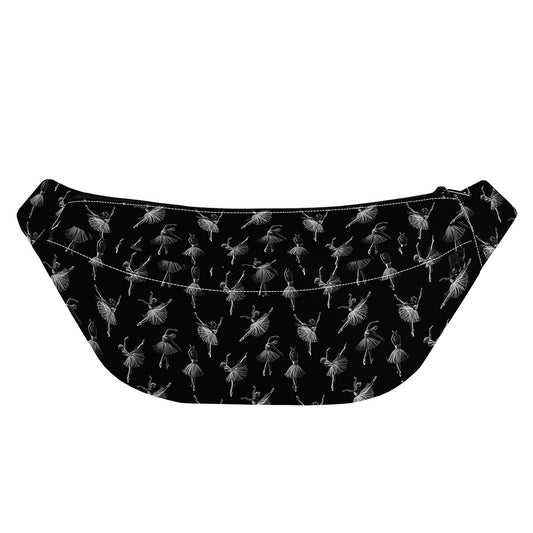 Black And White Ballet Pattern Print Fanny Pack