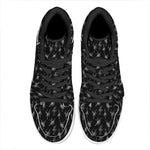 Black And White Ballet Pattern Print High Top Leather Sneakers