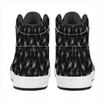 Black And White Ballet Pattern Print High Top Leather Sneakers