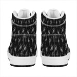 Black And White Ballet Pattern Print High Top Leather Sneakers