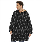 Black And White Ballet Pattern Print Hoodie Blanket