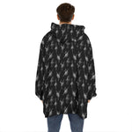 Black And White Ballet Pattern Print Hoodie Blanket