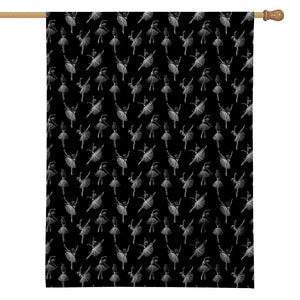 Black And White Ballet Pattern Print House Flag