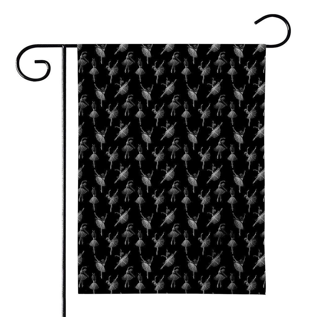 Black And White Ballet Pattern Print House Flag