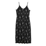 Black And White Ballet Pattern Print Jersey Midi Cami Dress