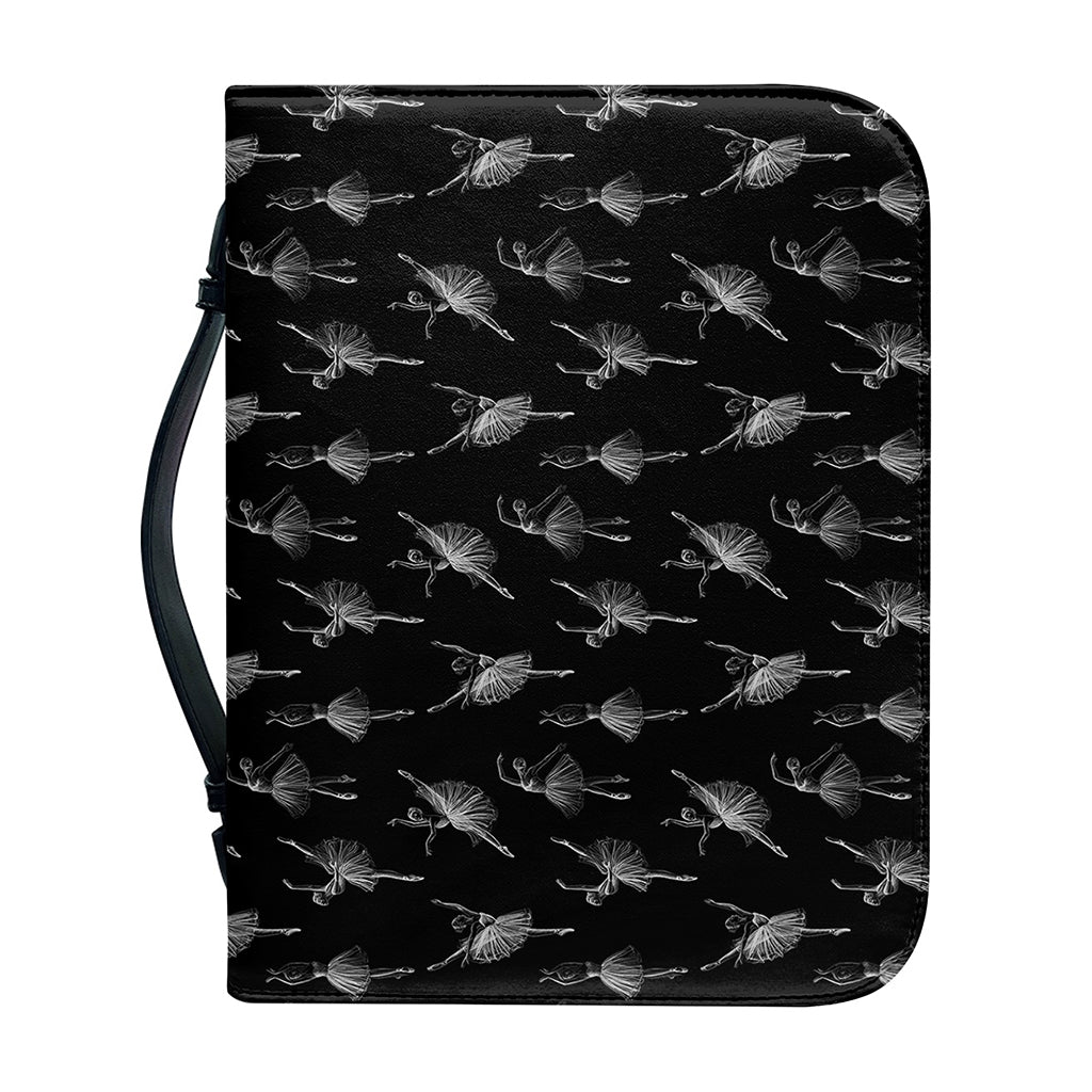 Black And White Ballet Pattern Print Leather Bible Cover