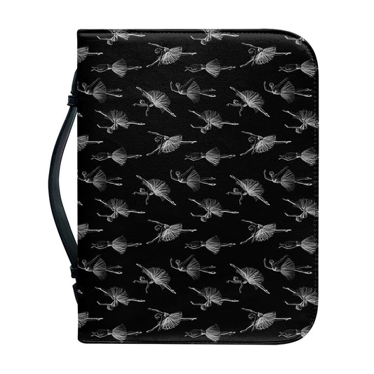 Black And White Ballet Pattern Print Leather Bible Cover