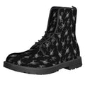 Black And White Ballet Pattern Print Lace-Up Boots