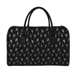 Black And White Ballet Pattern Print Leather Duffle Bag