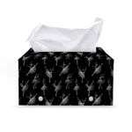 Black And White Ballet Pattern Print Leather Tissue Box Cover